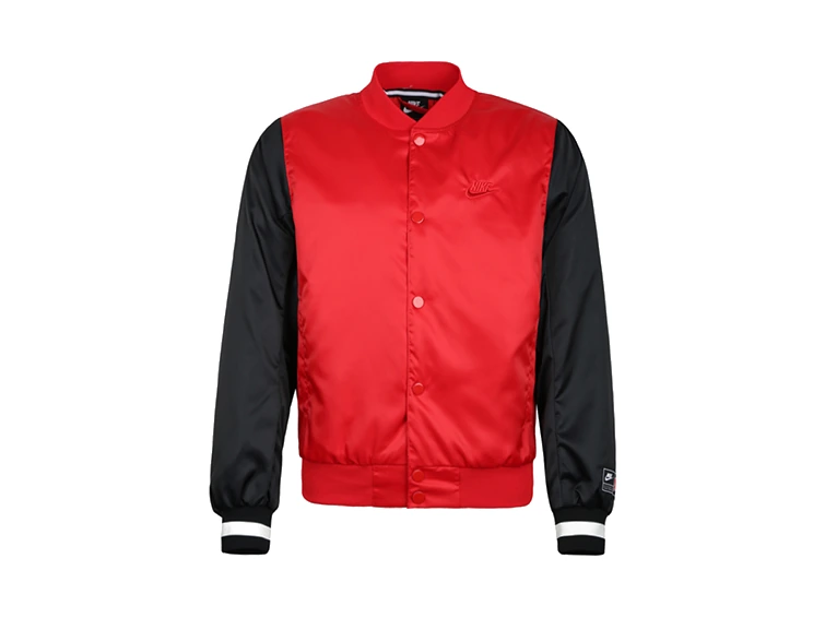 Nike Jackets Red Baseball Collar