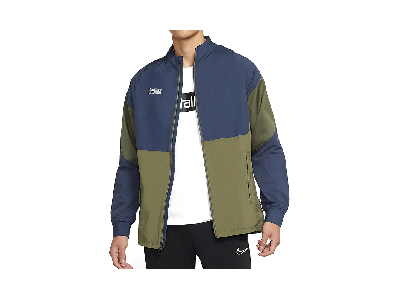 Nike Jackets Olive Green Stand Collar