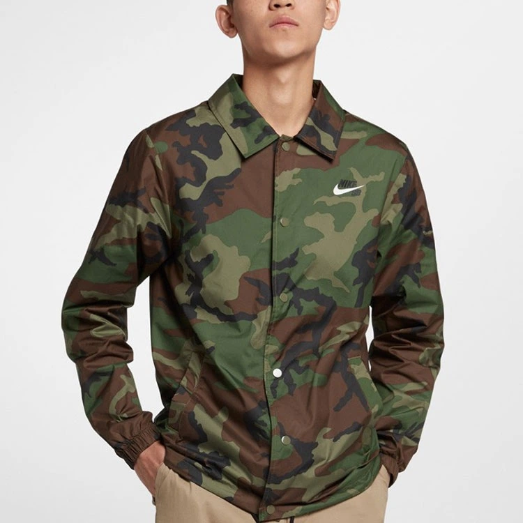 Nike Jackets Army Green Lapel Moderate