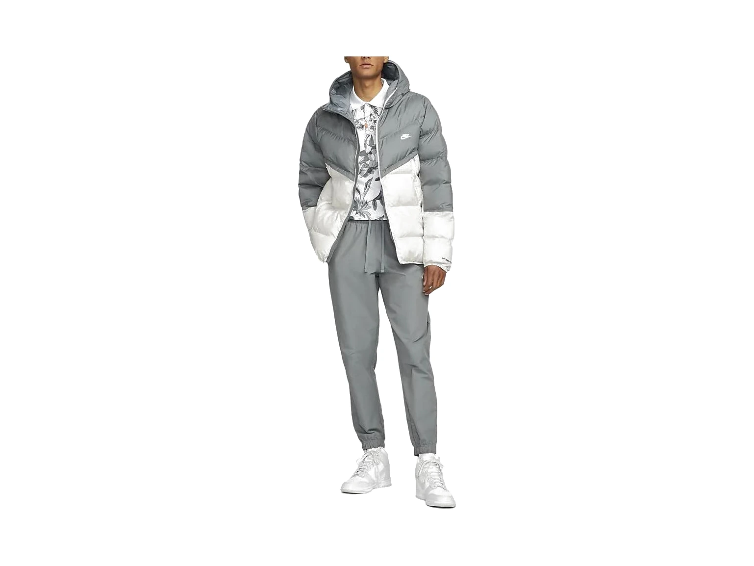 Nike Jackets Gray Hooded Thickened Other
