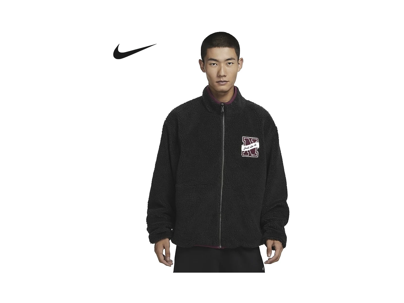 Nike Jackets Black Stand Collar Moderate
