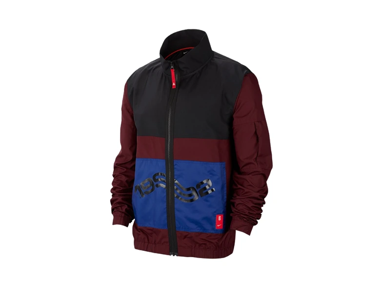 Nike Jackets Black Red Patchwork Stand