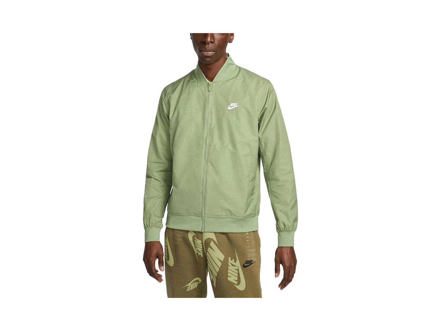 Nike Jackets Green Lapel Thin