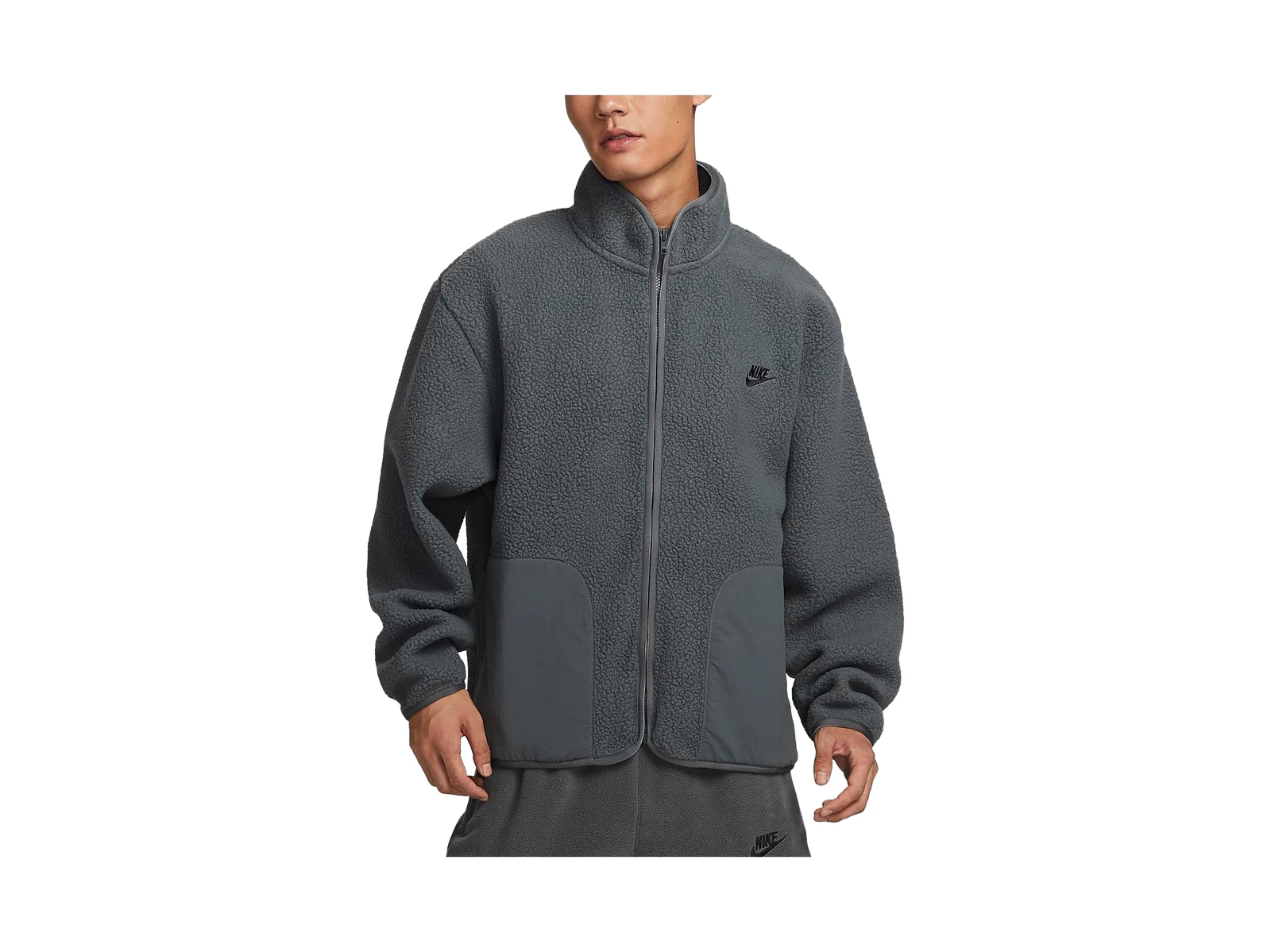 Nike Club Jackets Iron Gray Stand Collar